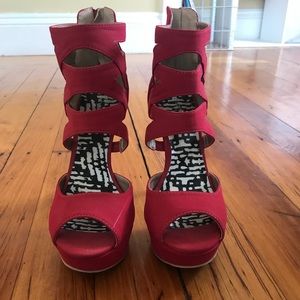 Red Platform heels